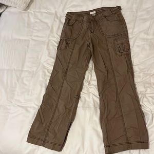 Brown y2k flared cargos